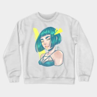 Blue hair girl Crewneck Sweatshirt